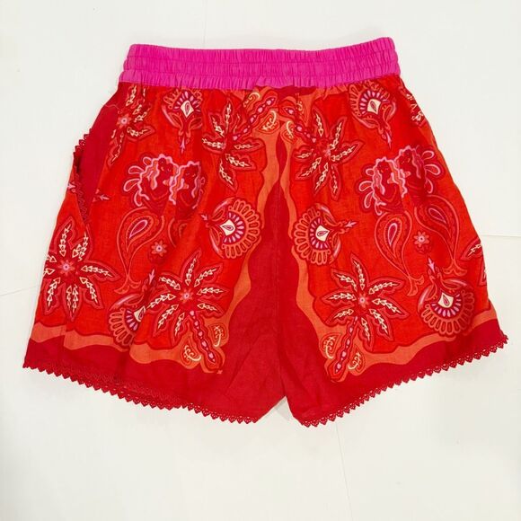 NWT Farm Rio x Anthropologie Linen Blend Drawstring Shorts Medium - Picture 5 of 9